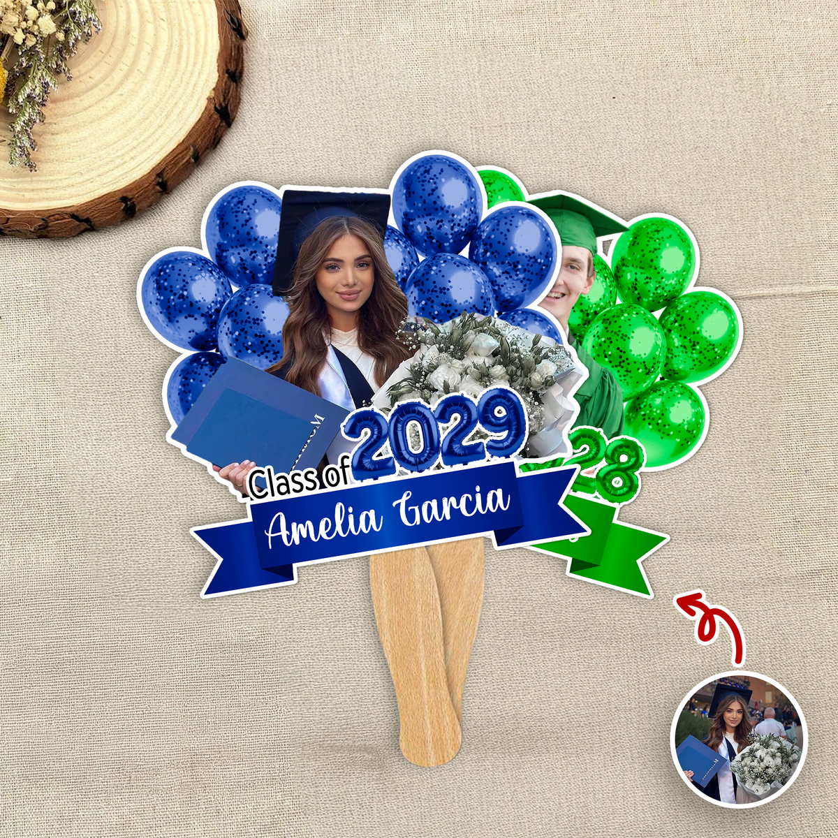 Custom Photo Class Of 2026 Face Fan Graduation Gift LM32 899141