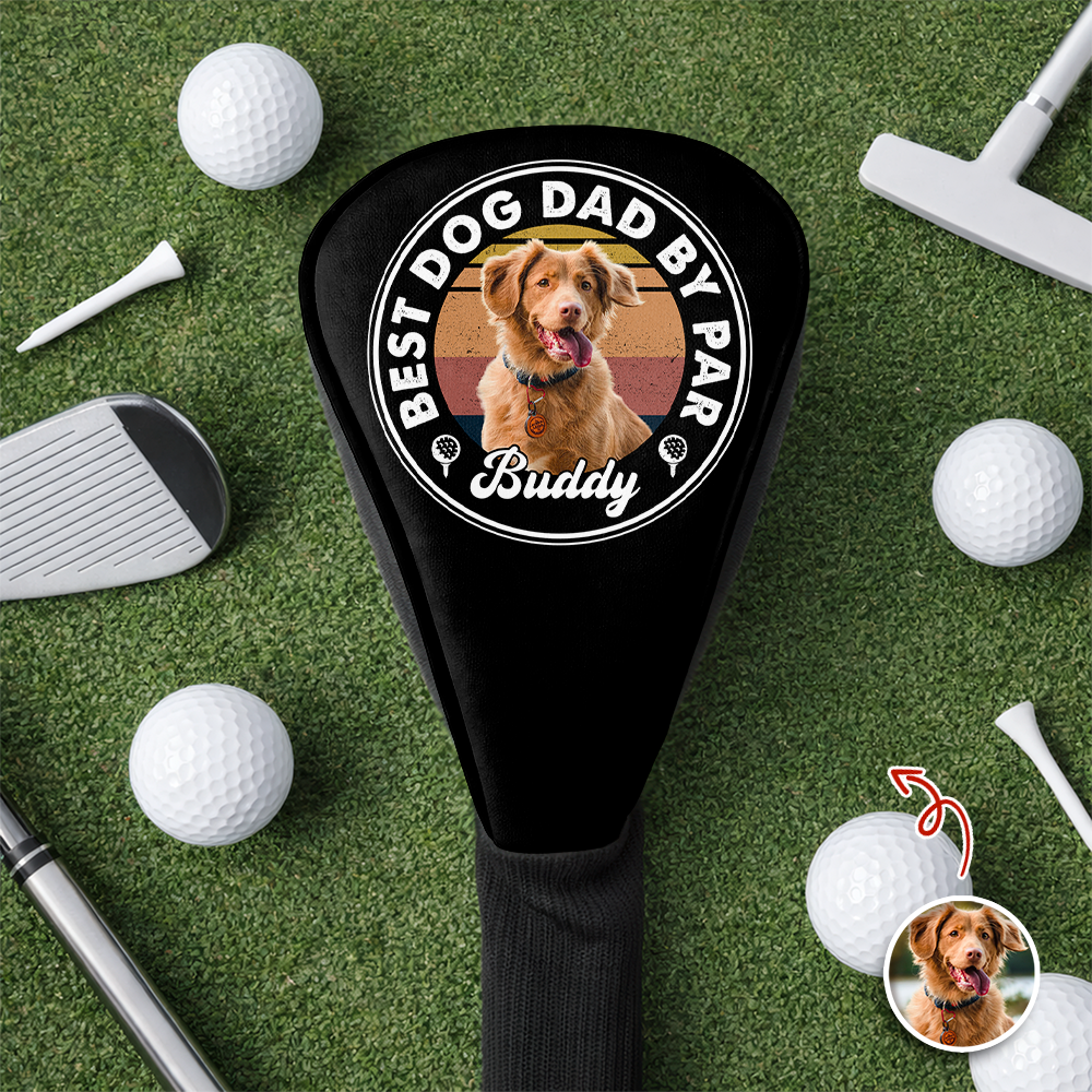 Custom Photo Best Dog Dad By Par Golf Head Cover CH07 911274