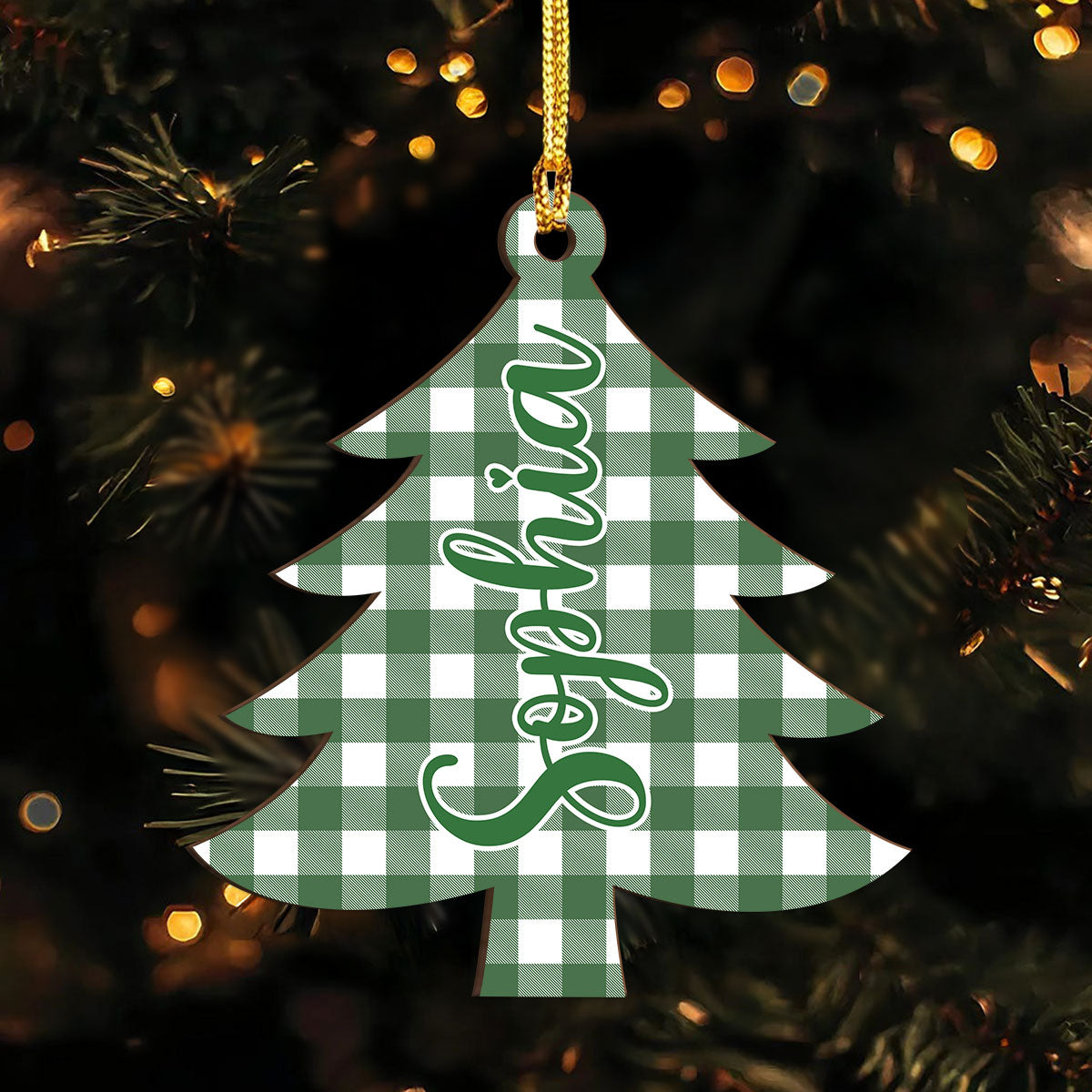 Personalized Family Christmas Tree With Pattern Wood Ornament HO82 903622
