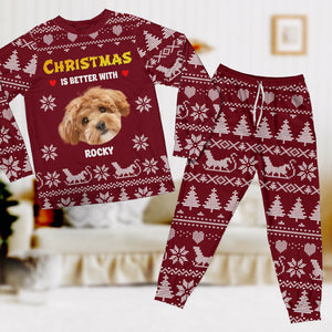 Custom Photo Christmas Is Better With Dog, Cat Sleepwear HA75 891292