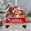 Custom Dog Photo First Christmas Acrylic Ornament, Personalized Pet Holiday Keepsake HA75 919364