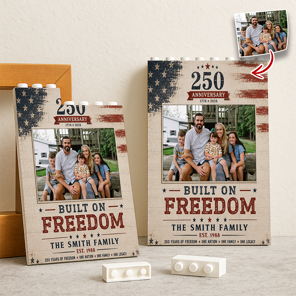 Custom Photo US 250th Anniversary 1776-2026 - Patriotic Gift for Family TH10 170003