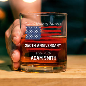 Custom Family Name USA 250th Anniversary Whiskey Glass TH10 898341
