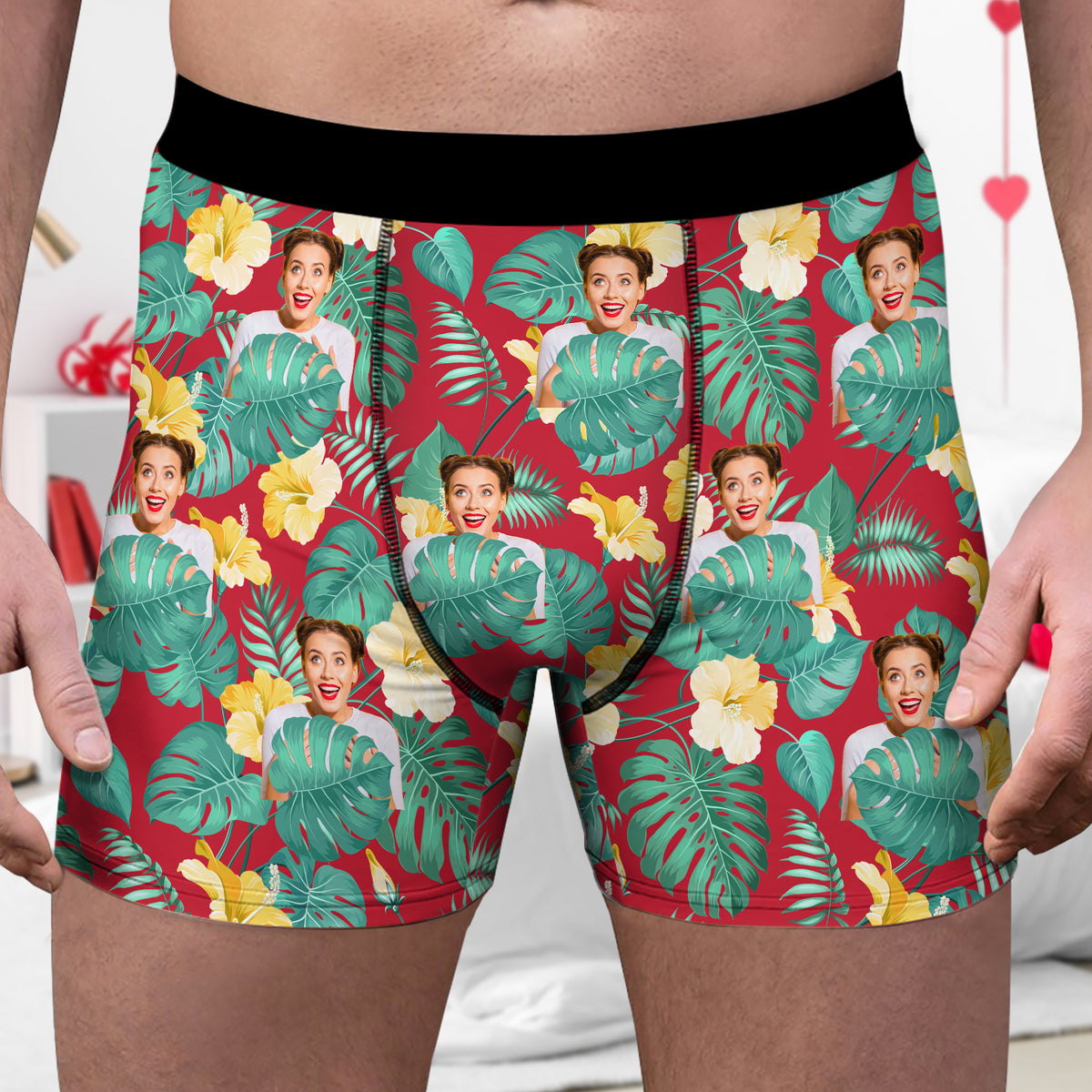 Custom Photo Tropical Floral Boxers - Personalized Gift For Husband, Boyfriend TH10 169705