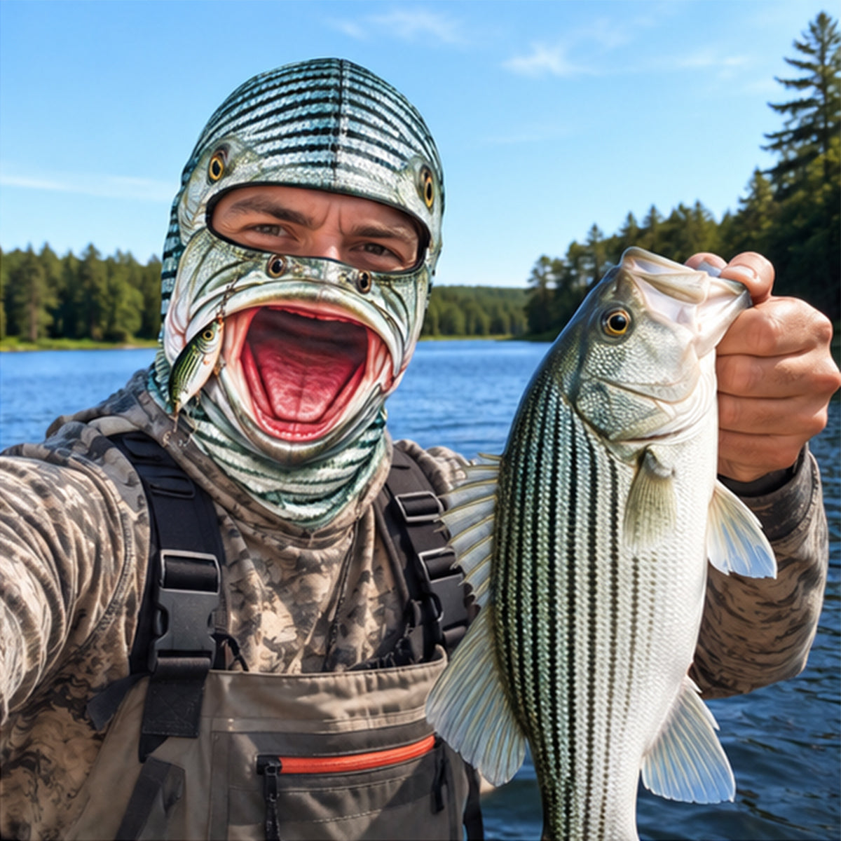 Funny Striped Bass Mask For Fishing Lovers HO82 904036