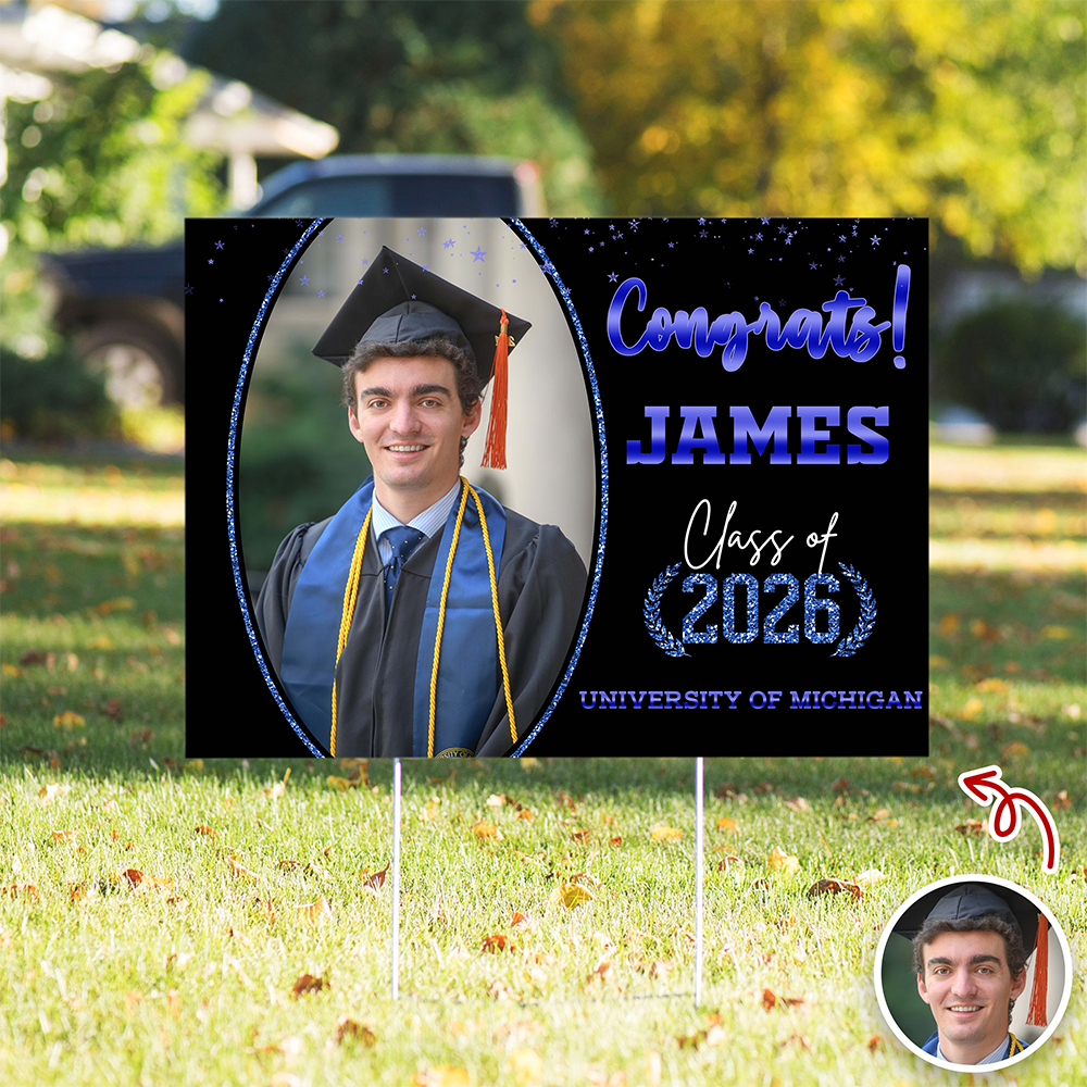 Custom Photo Congrats Yard Sign For Graduation Party TH10 169017