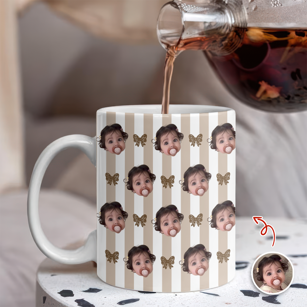 Custom Stripe Baby Photo Mug Cute Gift for Mom Dad & Family CH07 911540