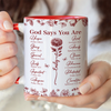 God Says You Are Christian Gift Toile De Jouy Birth Flower Accent Mug HO82 894650