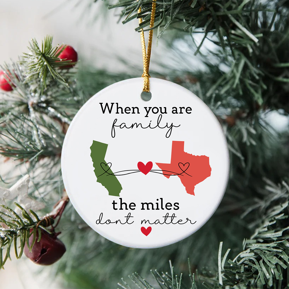 Custom State to State Long Distance Gift - Personalized Family Ceramic Ornament HO82 894662