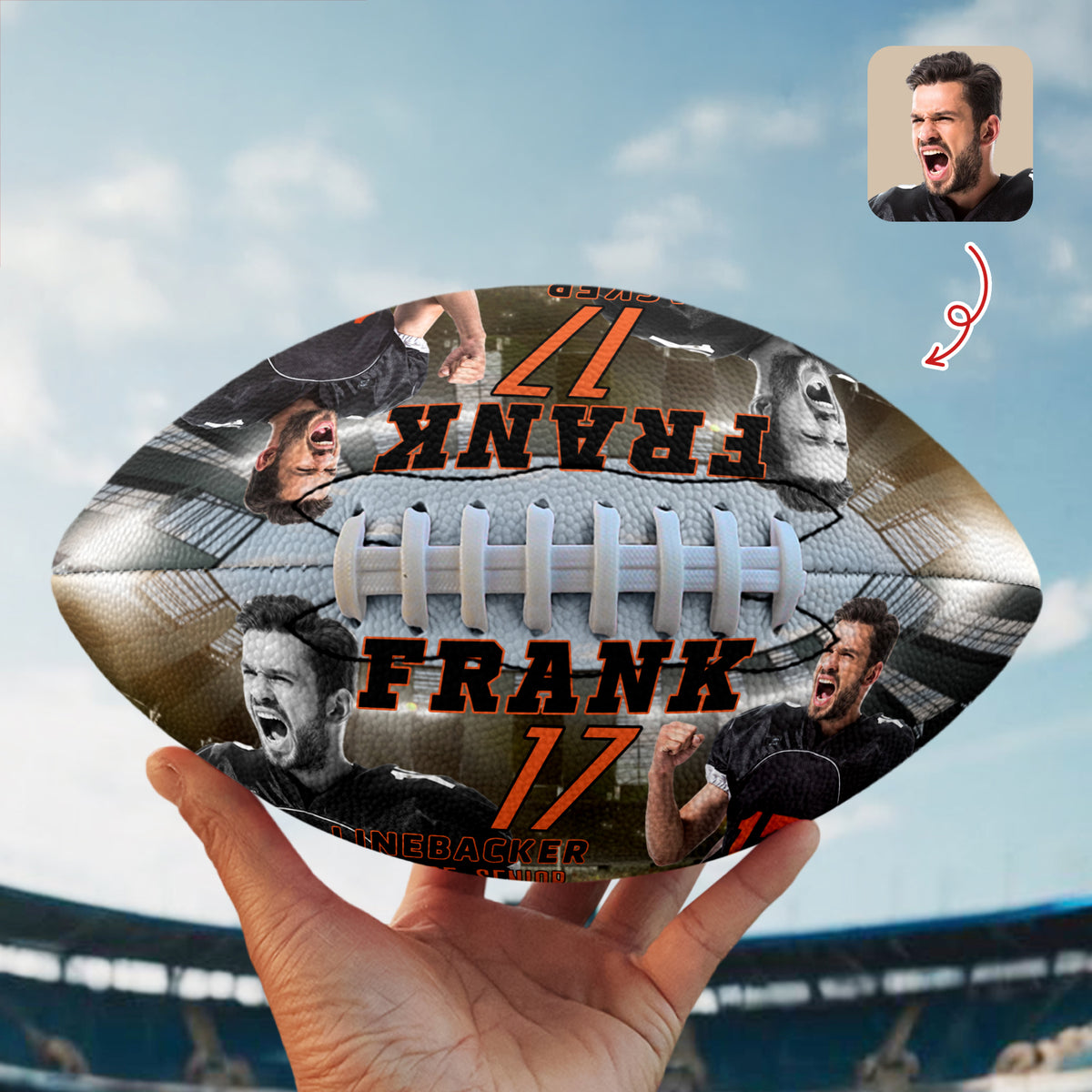 Personalized Football Ball With Photo, Text & Colors Gifts For Football Lovers CH07 910012