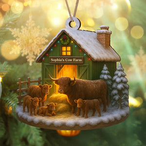 Custom Name Highland Cow Farm Wood Ornament – Christmas Gifts LM32 895619