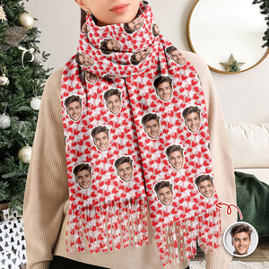 Custom Photo Wool Scarf Gift For Him, Her, Valentine LM32 897667