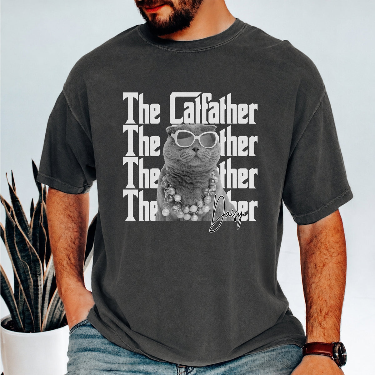 Personalized Vintage Photo The Dogfather Catfather Comfort Shirt For Dog Cat Lovers HA75 921568