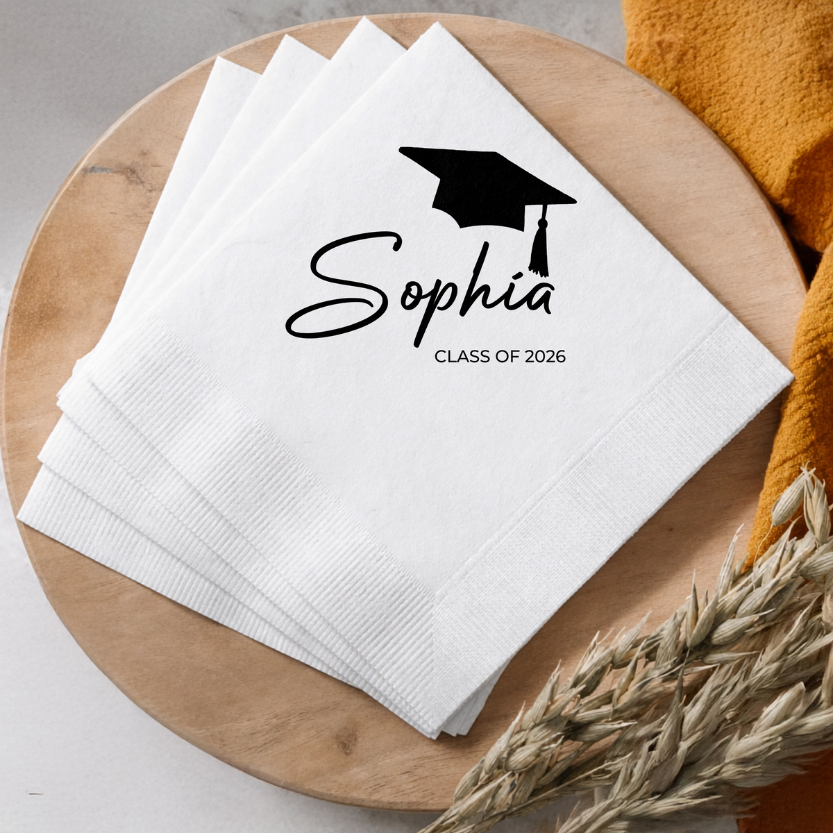 Custom Name Class of 2026 Graduation Napkins - Personalized Party Decor CH07 911316