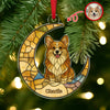 Custom Dog Photo Glass Effect Dog On The Moon Acrylic Ornament LM32 895417