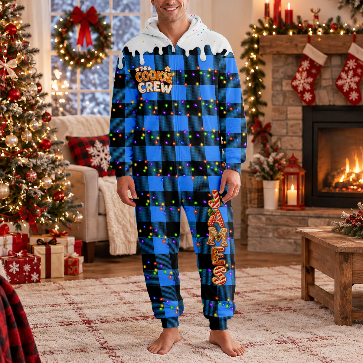 Custom Name The Cookie Crew Gingerbread Letter Onesie Pajamas TH10 171241