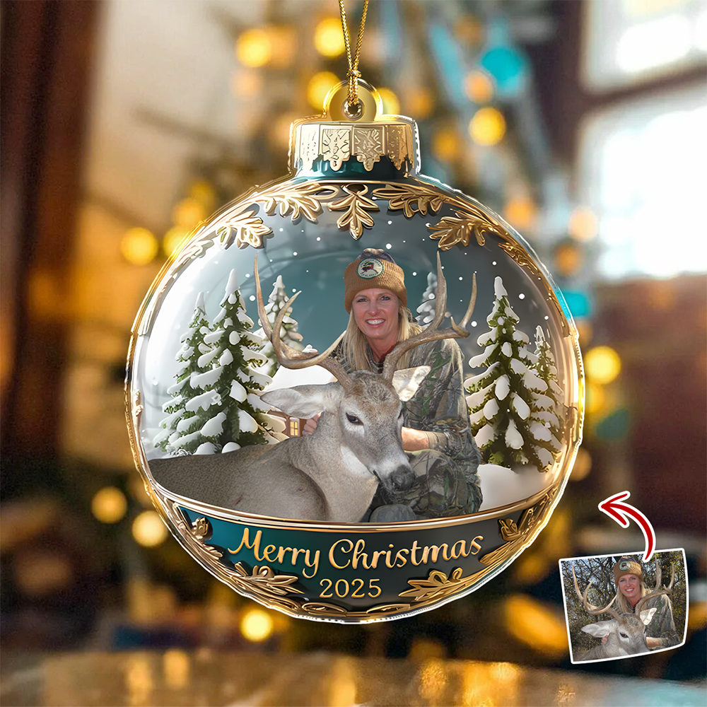Custom Photo Acrylic Ornament Christmas Gifts For Deer Hunting Lovers HA75 898384