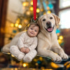Custom Dog & Baby Photo Acrylic Ornament - Personalized Family Keepsake Gift CH07 180570