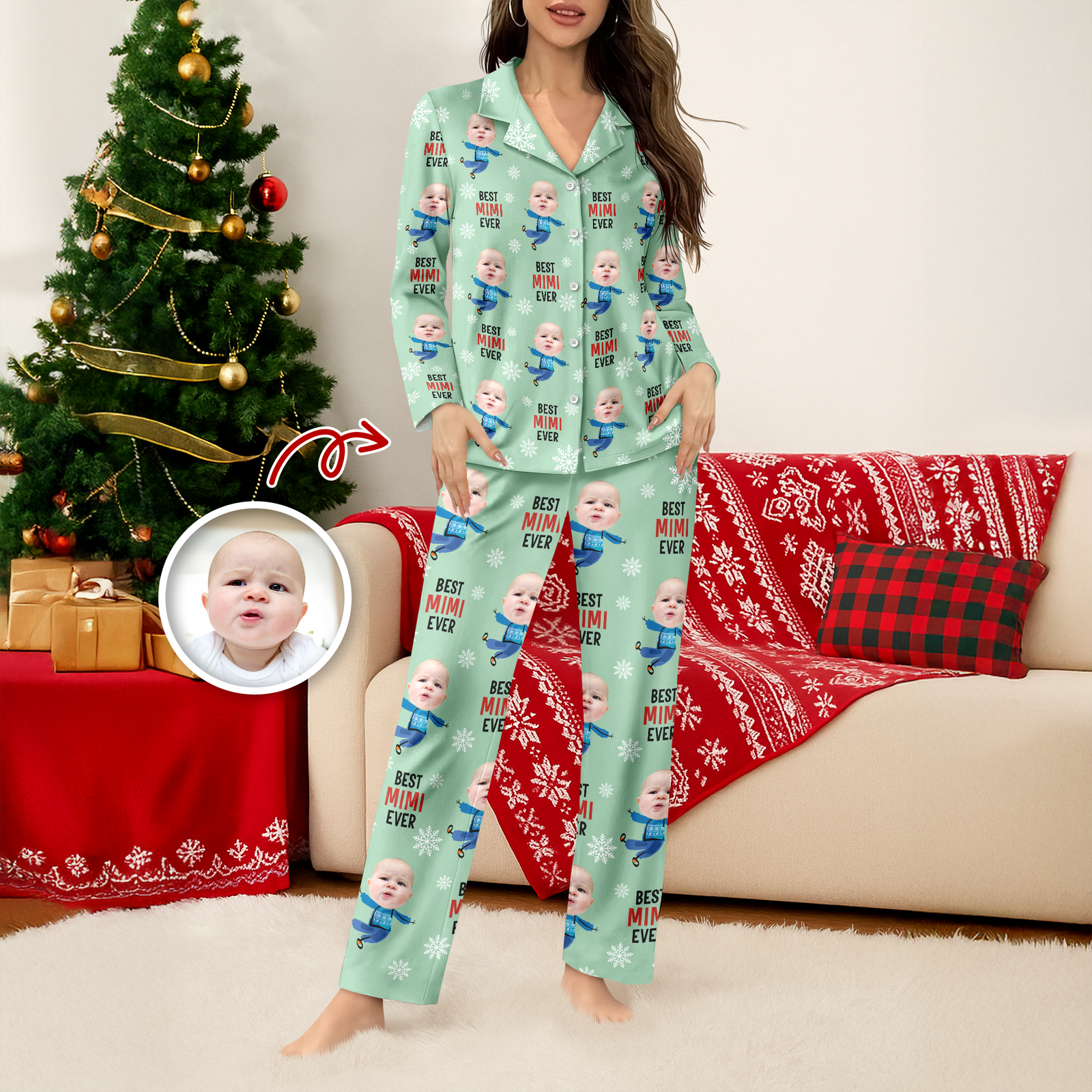 Best Nana Ever Custom Photo Grandkids - Personalized Pajamas LM32 895039