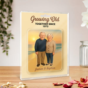Custom Photo Growing Old Together Couple Acrylic Block Plaque, Unique Keepsake HO82 894212