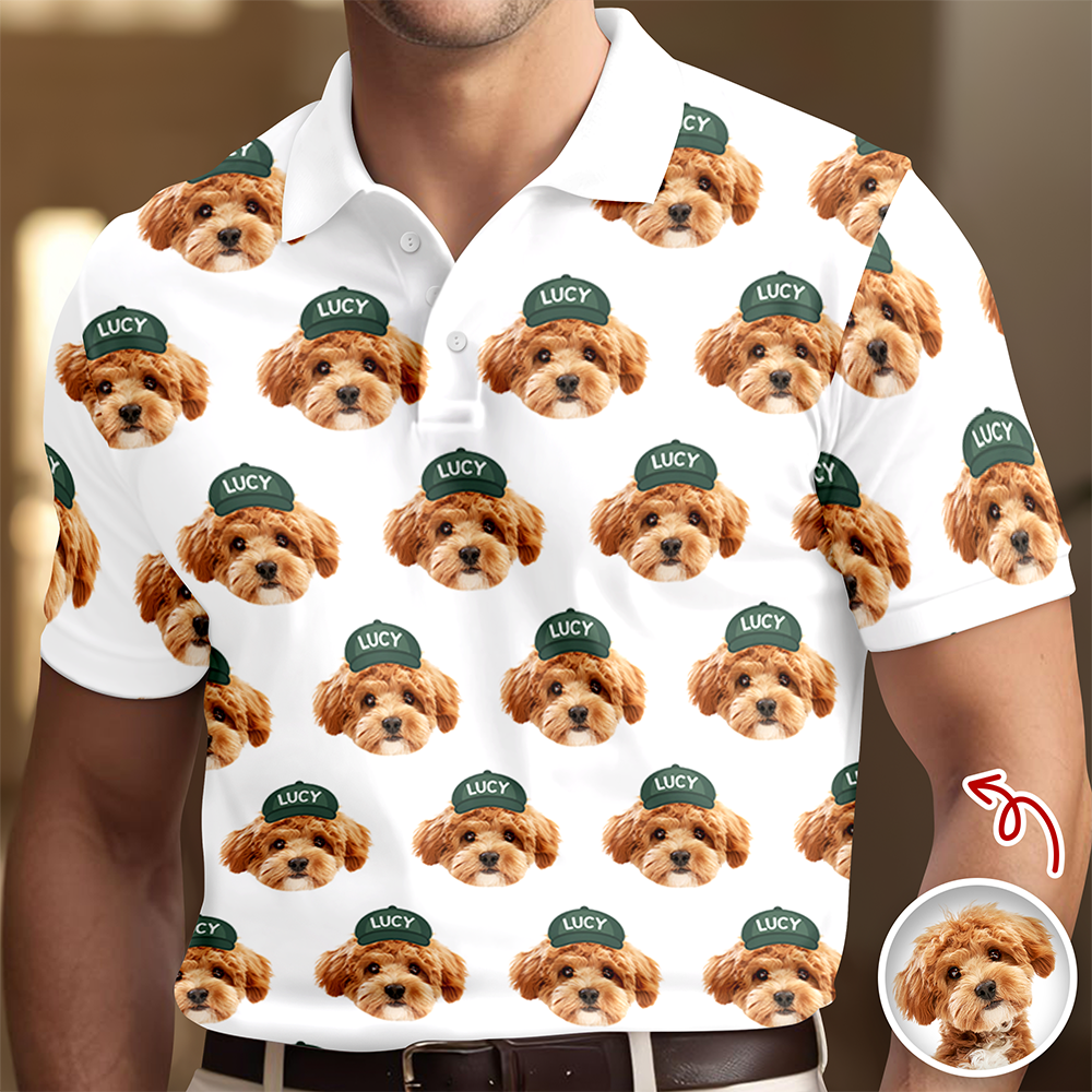 Custom Photo Dog Cat Pet Golf Polo Shirt Gift For Golfer, Golf Lovers, Dog Cat Lovers HA75 898582