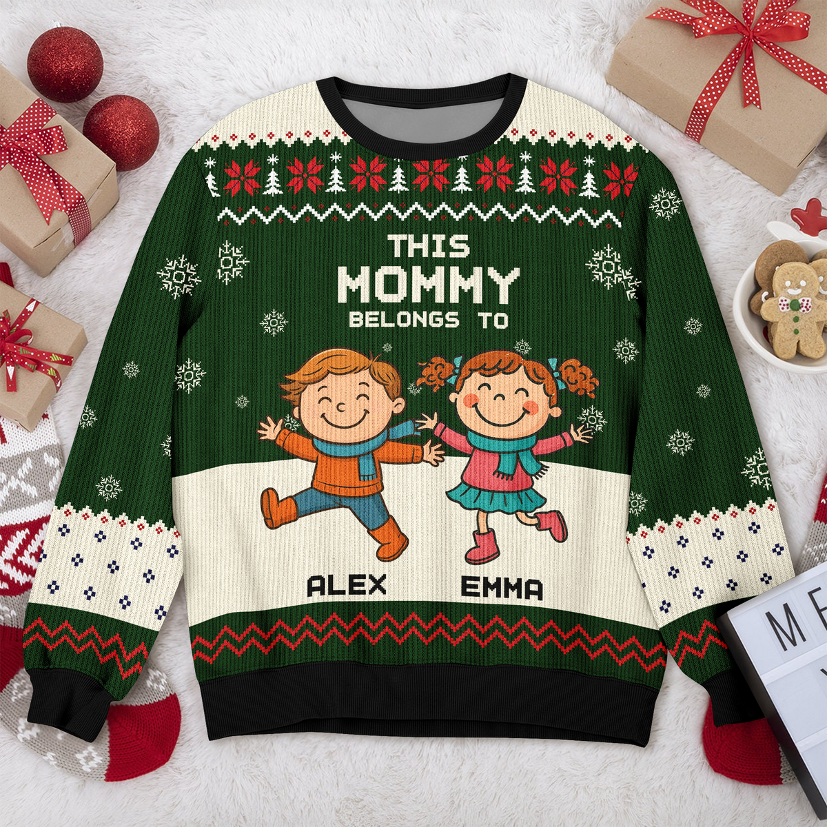 Personalized This Mommy Belongs To Ugly Sweater HA75 897814