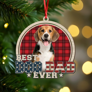 Custom Photo Best Dog Mom Dog Dad Wood Ornament LM32 895923