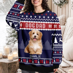 Custom Photo Dog Dad Dog Mom Ugly Sweater HA75 892916