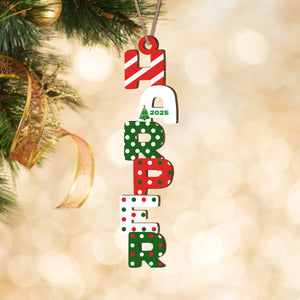 Personalized Name Letter Christmas Wood Ornament Family Gift HA75 897850