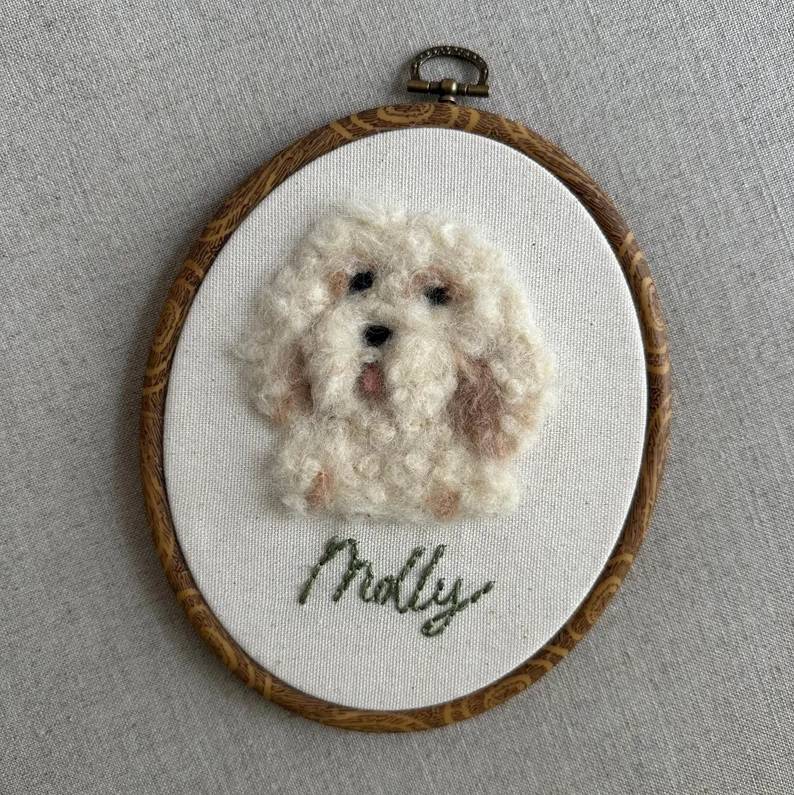 Personalized Punch Needle Pet Portrait Embroidery Hoop HO82 903036