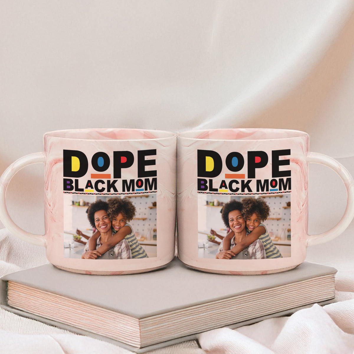 Custom Photo Dope Black Mom Marble Mug Mother's Day Gift CH07 895490