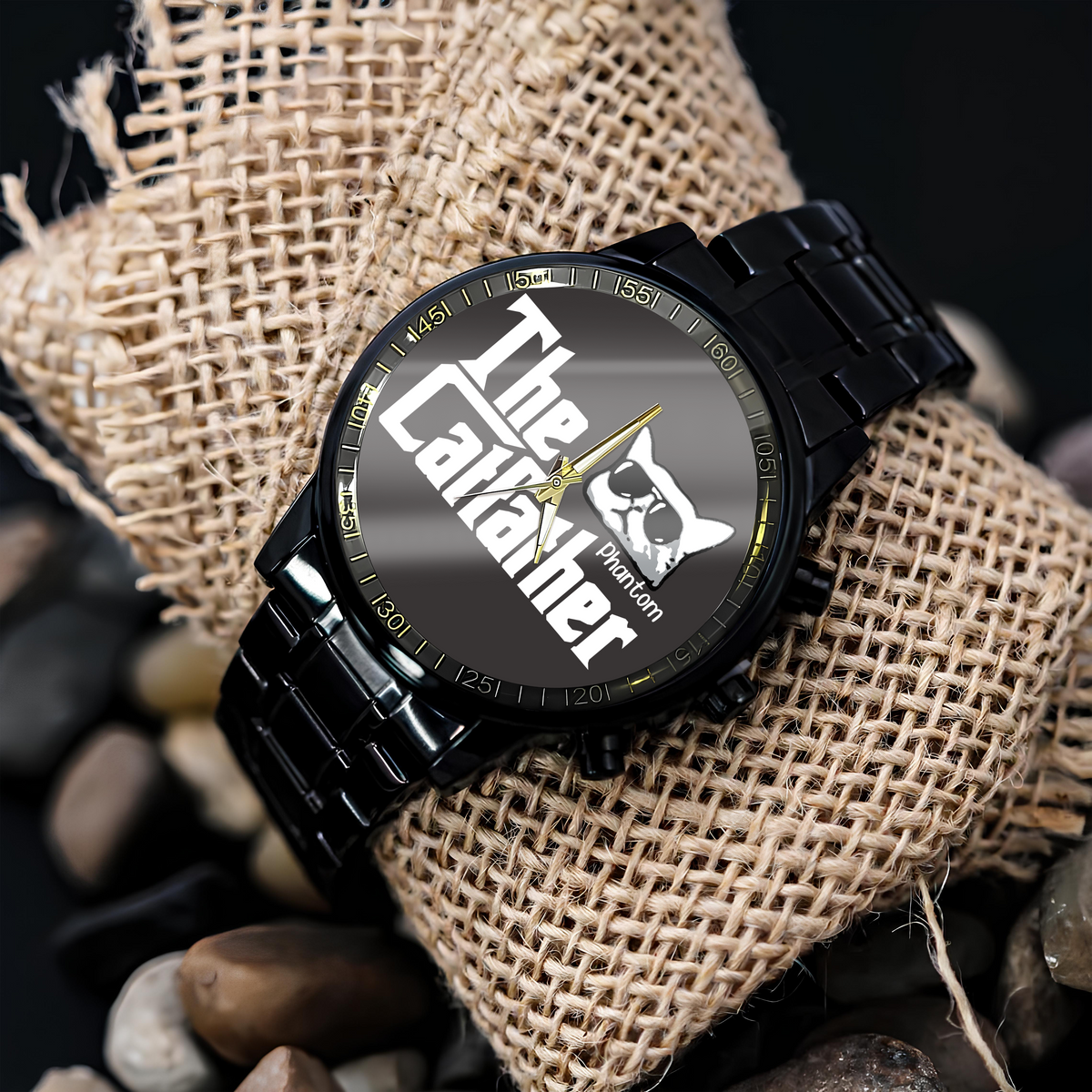 The CatFather For Cat Lovers Personalized Dad Men's Wrist Watch LM32 893523