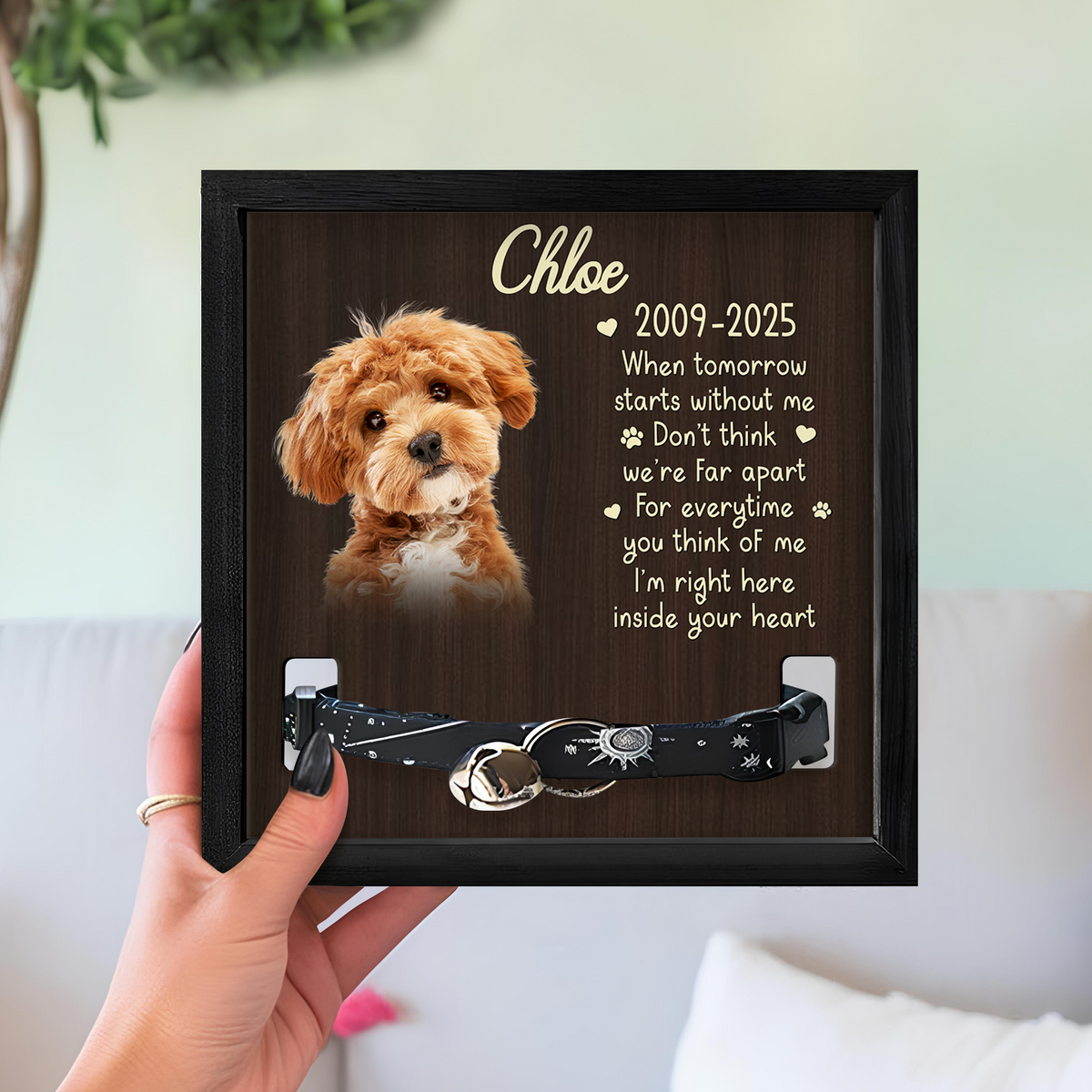 Custom Photo Goodbyes Are Not The End Memorial Square Collar Frame TH10 892719