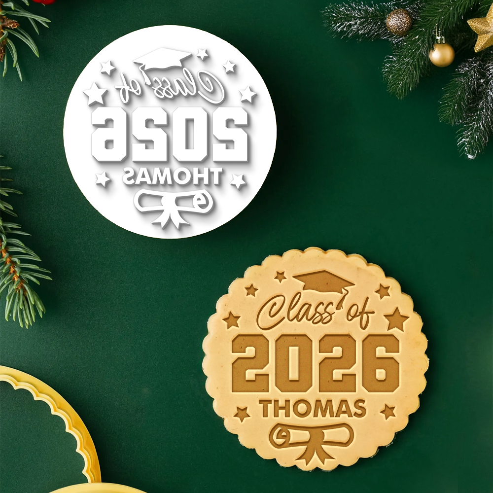 Custom Name Class of 2026 Cookie Stamp, Personalized Graduation Party Gift CH07 910808