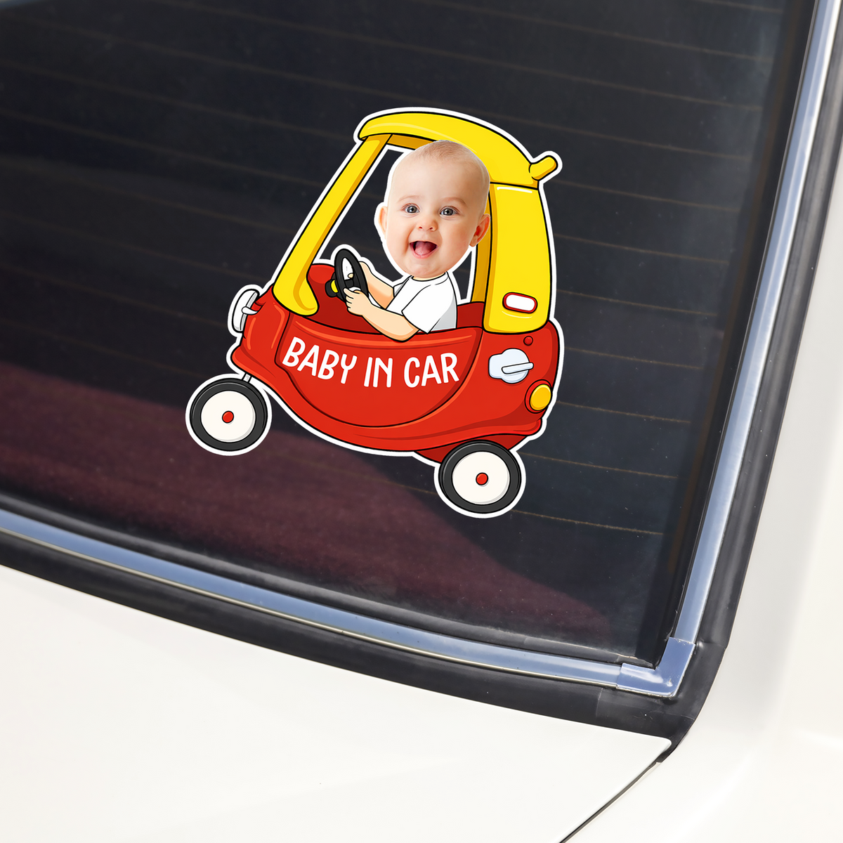 Custom Photo Baby In Car -  Personalized Car Window Decal Sticker Gift For Family CH07 910320