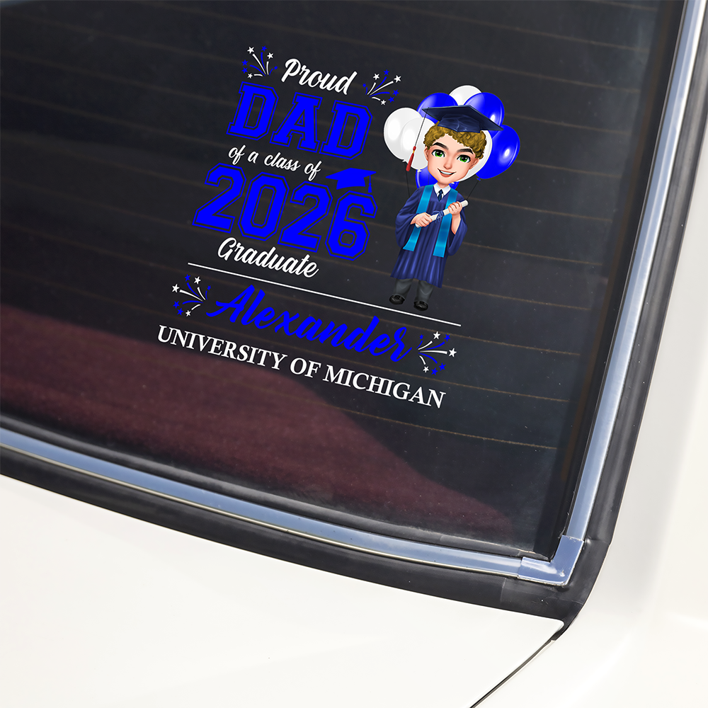 Personalized Proud Graduation Class Of 2026 Car Window Decal Sticker HA75 920552