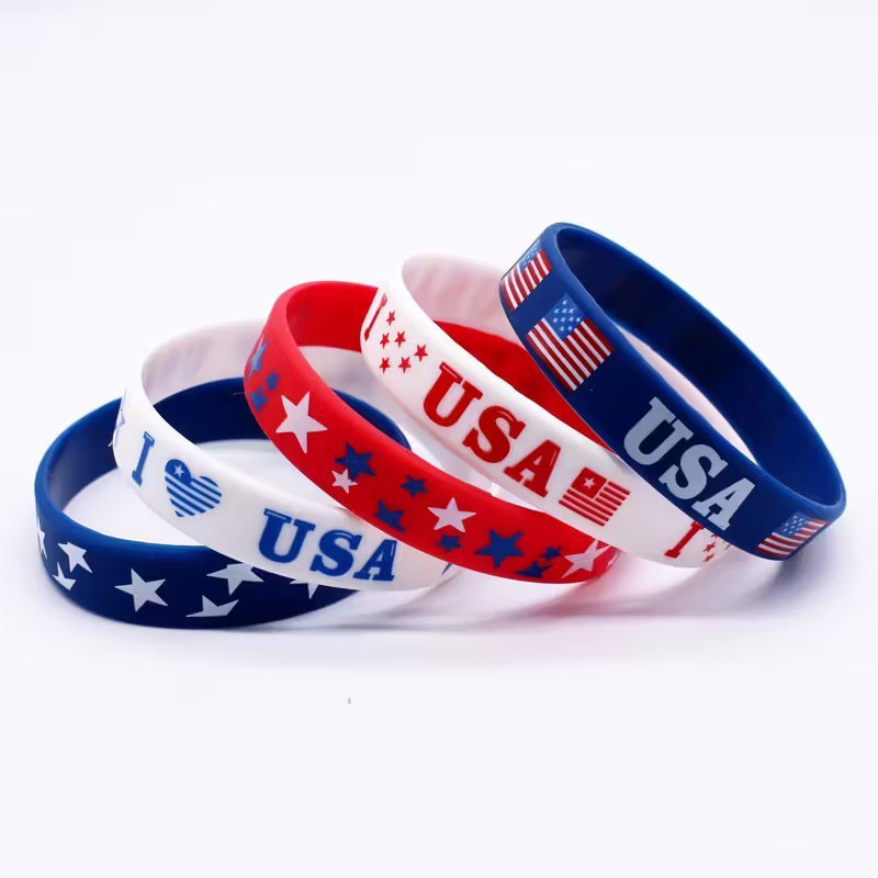 American Flag USA Laser Engraved Silicone Bracelet LM32 899735