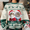 Custom Photo Cat Mom Pawlidays - Personalized Christmas Ugly Sweatshirt CH07 899372