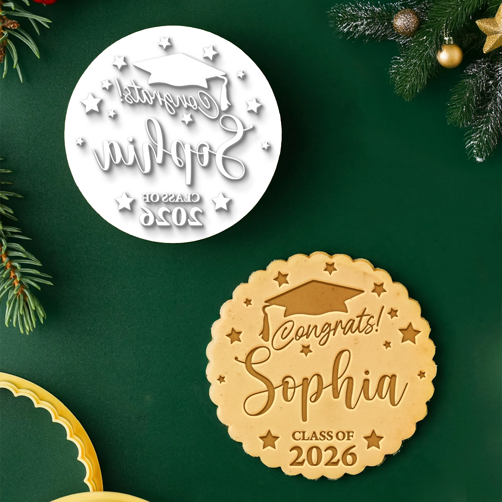 Custom Name Class of 2026 Cookie Stamp, Personalized Graduation Party Gift CH07 910684