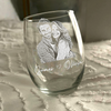 Custom Couple Portrait Photo Engraved Stemless Wine Glass, Gift For Valentine's Day, Wedding Anniversary HO82 900748