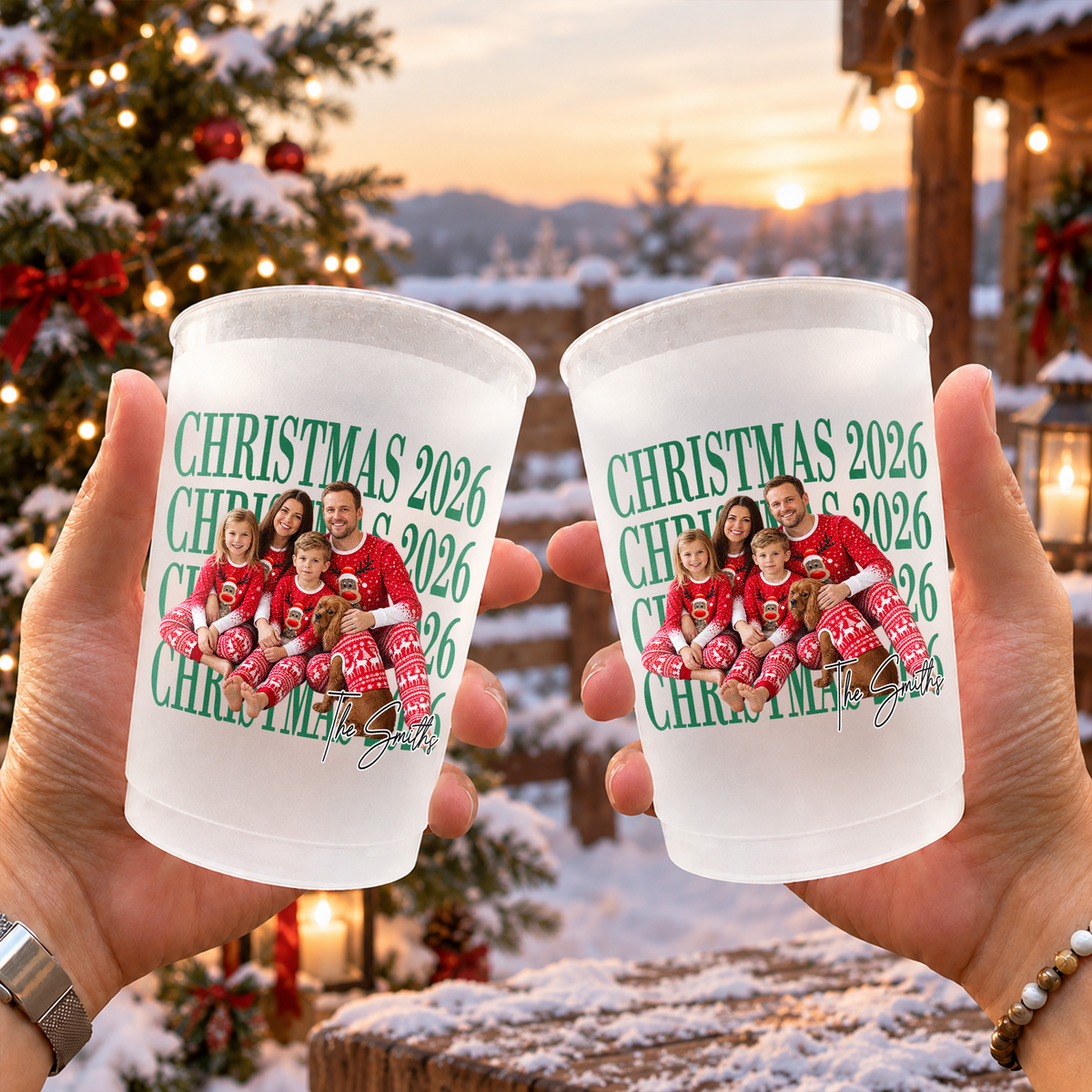Personalized Family Photo Christmas Cup Holiday Gift, Christmas Party Cup TH10 171121