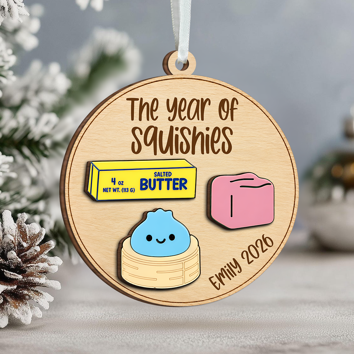 Personalized The Year Of Squishies Layer Wood Ornament Gift For Family HO82 903642