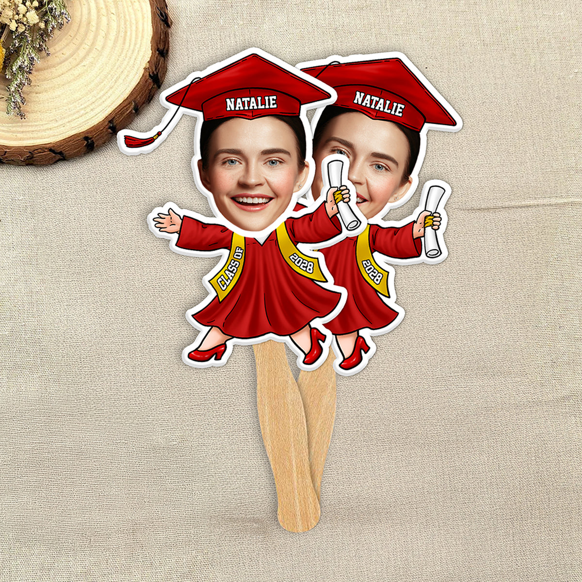 Custom Funny Face Photo Class of 2025 Graduation Face Fan TH10 892499