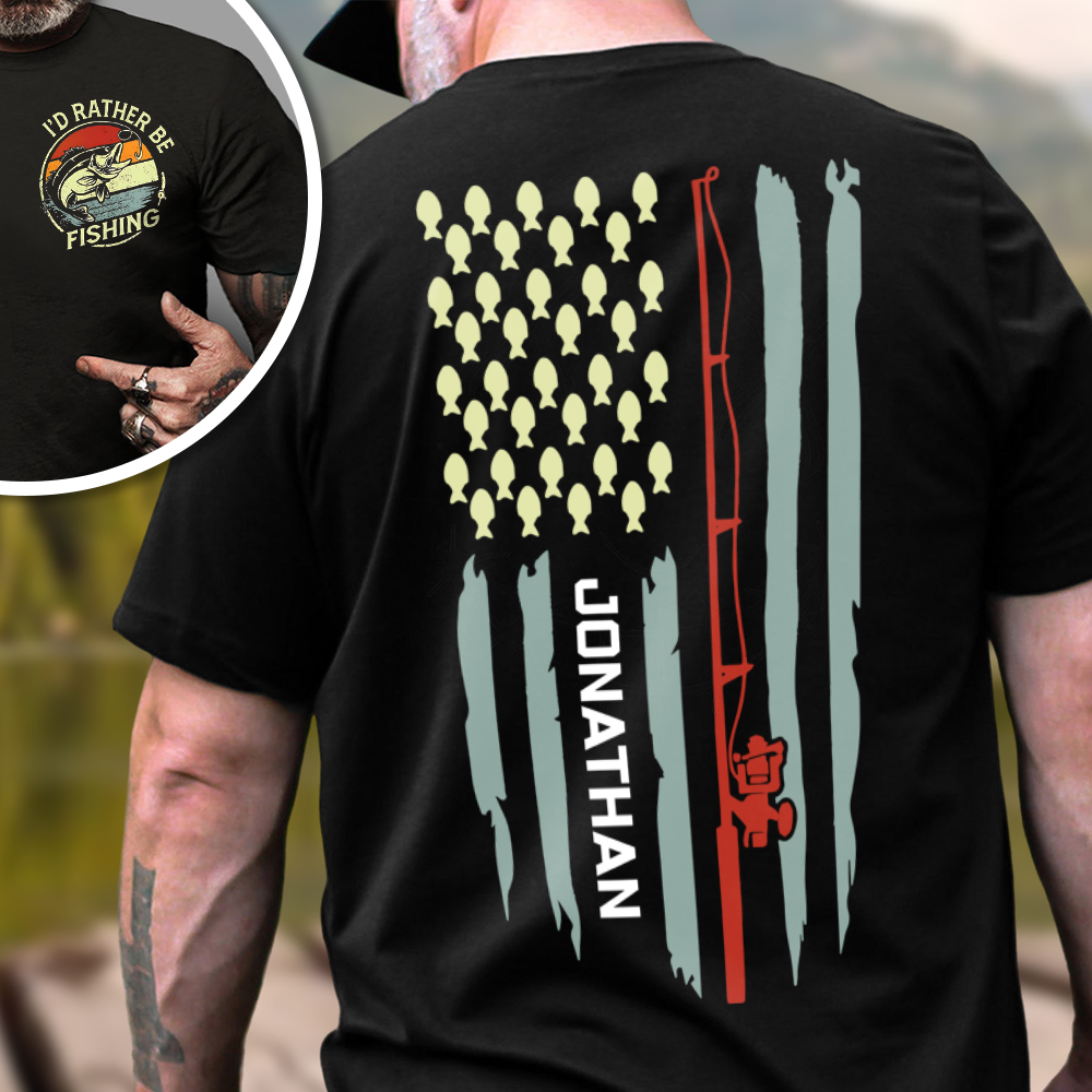 Personalized Fishing Back & Front Shirt, Birthday Fathers Day Gift For Dad, Men, Husband, Him HO82 900904
