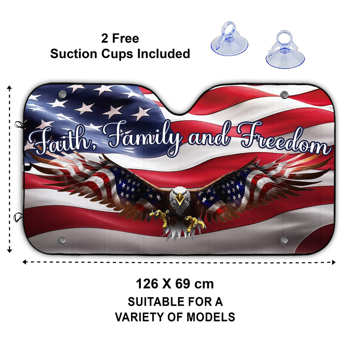Faith, Family & Freedom America 250 Car Sunshade HA75 898754