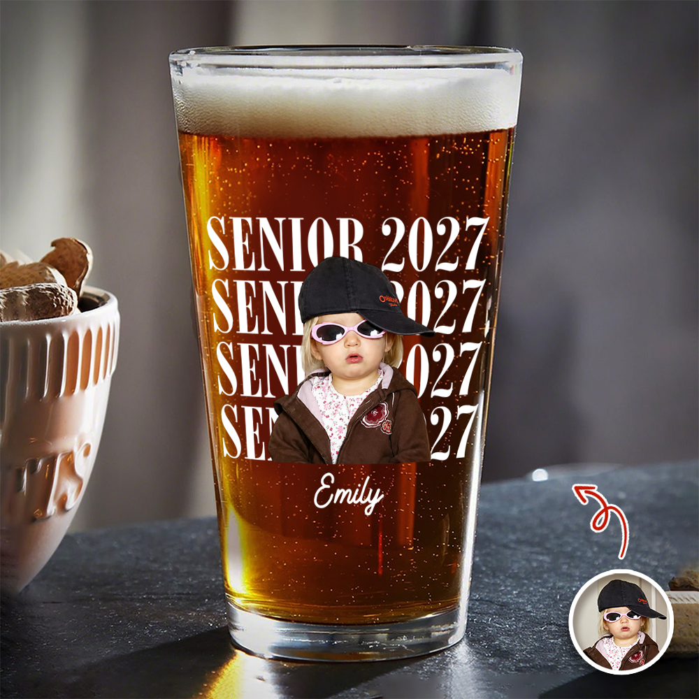 Custom Photo Senior 2027 Print Beer Glass TH10 170623