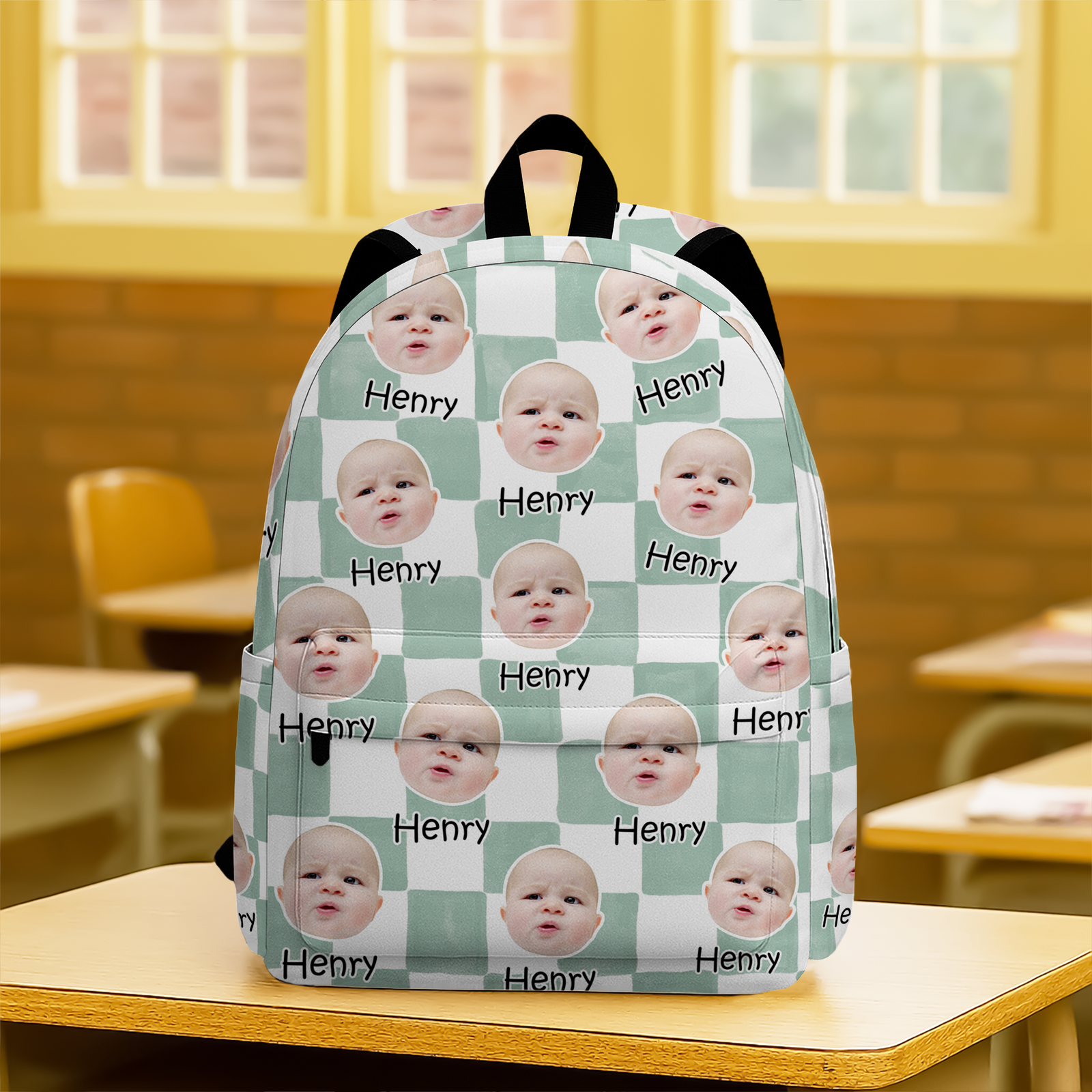 Personalized Photo Backpack for Kids, Custom Name School Bag, Back to School Gift for Boys & Girls CH07 180062