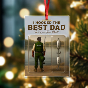 Personalized Hooked the Best Dad Ever Family Fishing Fun Acrylic Ornament LM32 895555