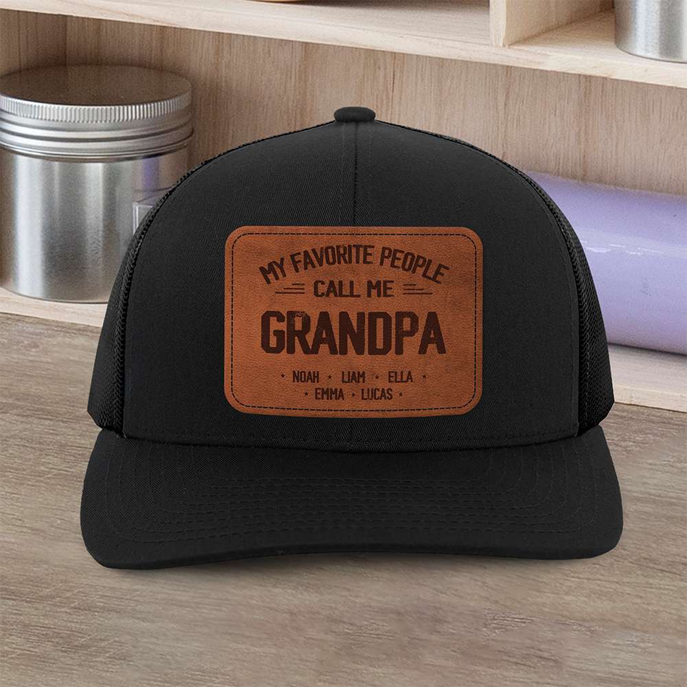 Custom Name My Favorite People Call Me Daddy Leather Patch Hat HO82 902302