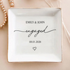Custom Name Wedding Ring Dish – Personalized Engagement Jewelry Dish for Bride LM32 899253